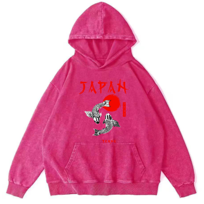 Japanese Koi Fish Vintage Distressed Hoodie-Zazasy