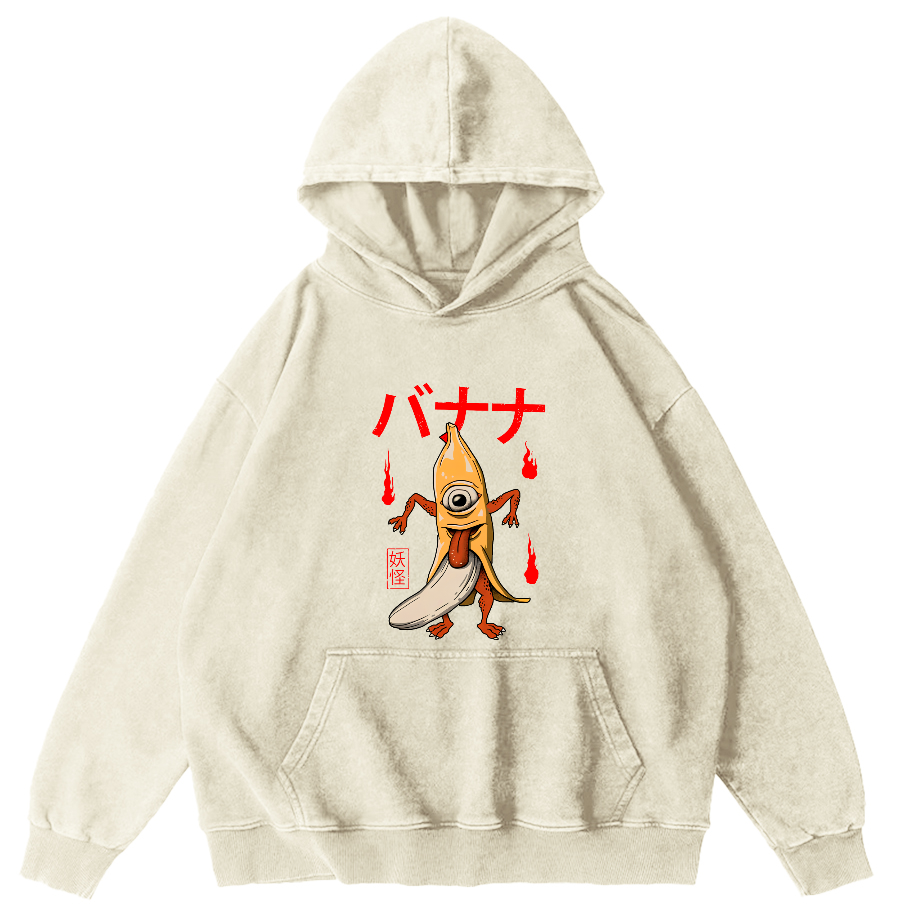 Banana Monster Japanese Vintage Distressed Hoodie-Zazasy