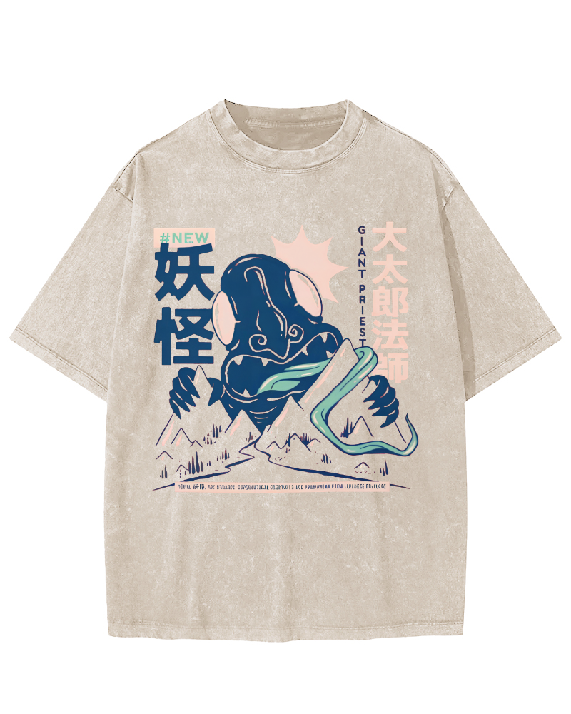 Taro Mage Monster Vintage Distressed T-shirt-Zazasy