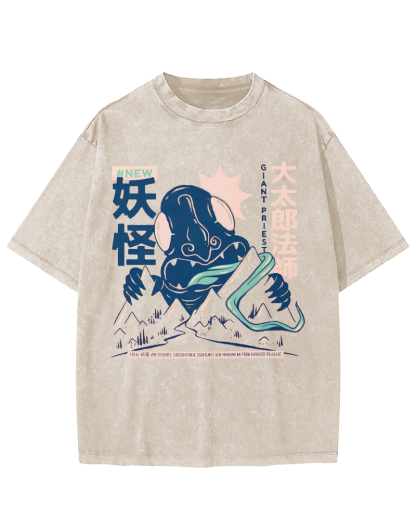 Taro Mage Monster Vintage Distressed T-shirt-Zazasy