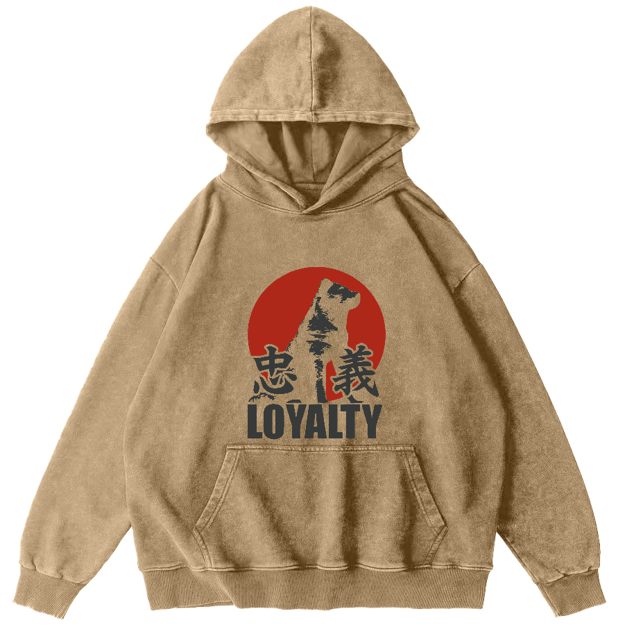 Japanese Animal Patterns Vintage Distressed Hoodie-Zazasy