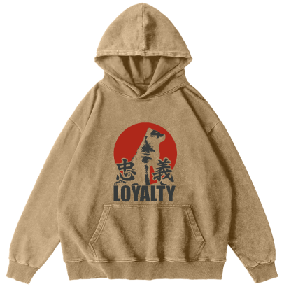 Japanese Animal Patterns Vintage Distressed Hoodie-Zazasy