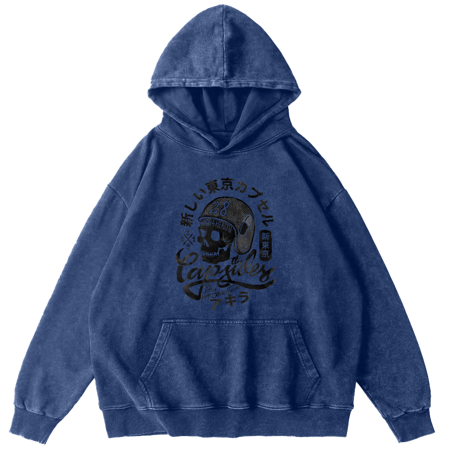 New Tokyo Motorcycle Race Vintage Distressed Hoodie-Zazasy