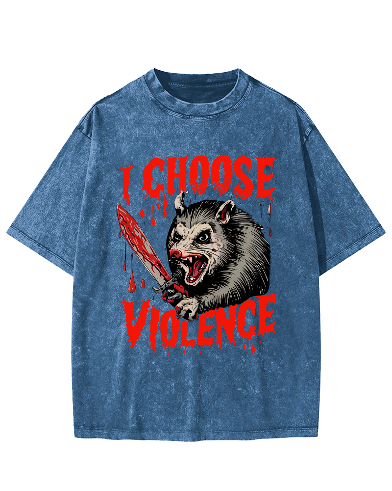 I Choose Violence Vintage Distressed T-shirt-Zazasy