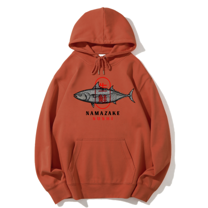 Japanese Sushi Raw Salmon Cotton Hoodie