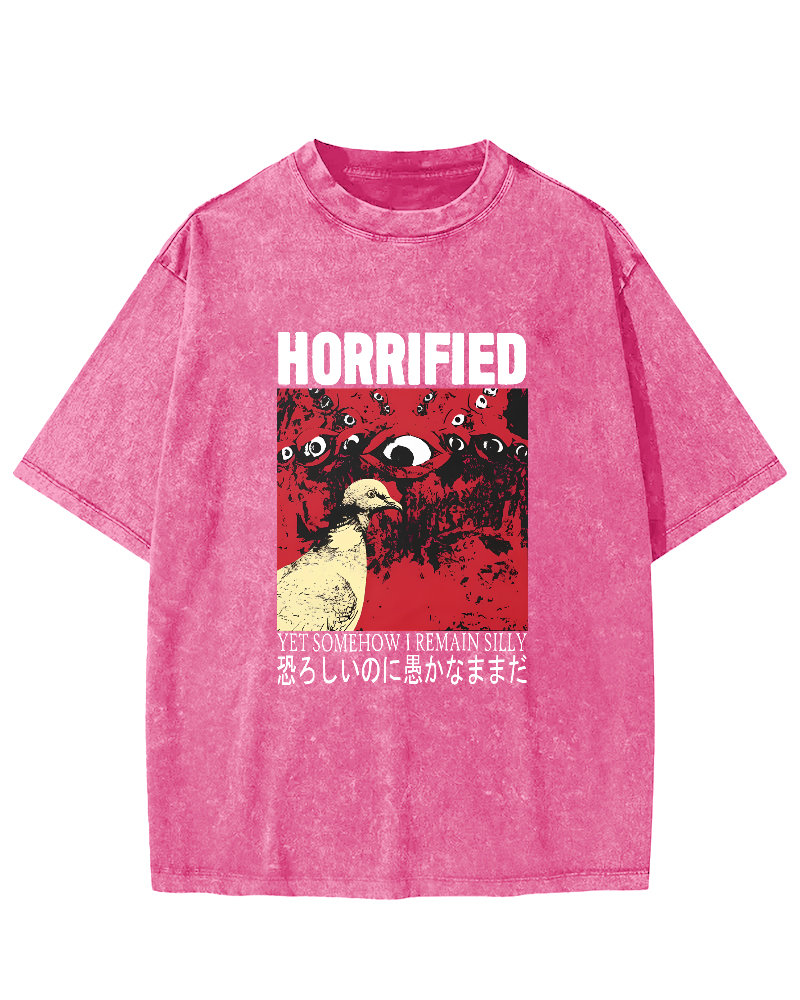 Abstract Pigeon Pattern Japanese Style Vintage Distressed T-shirt-Zazasy