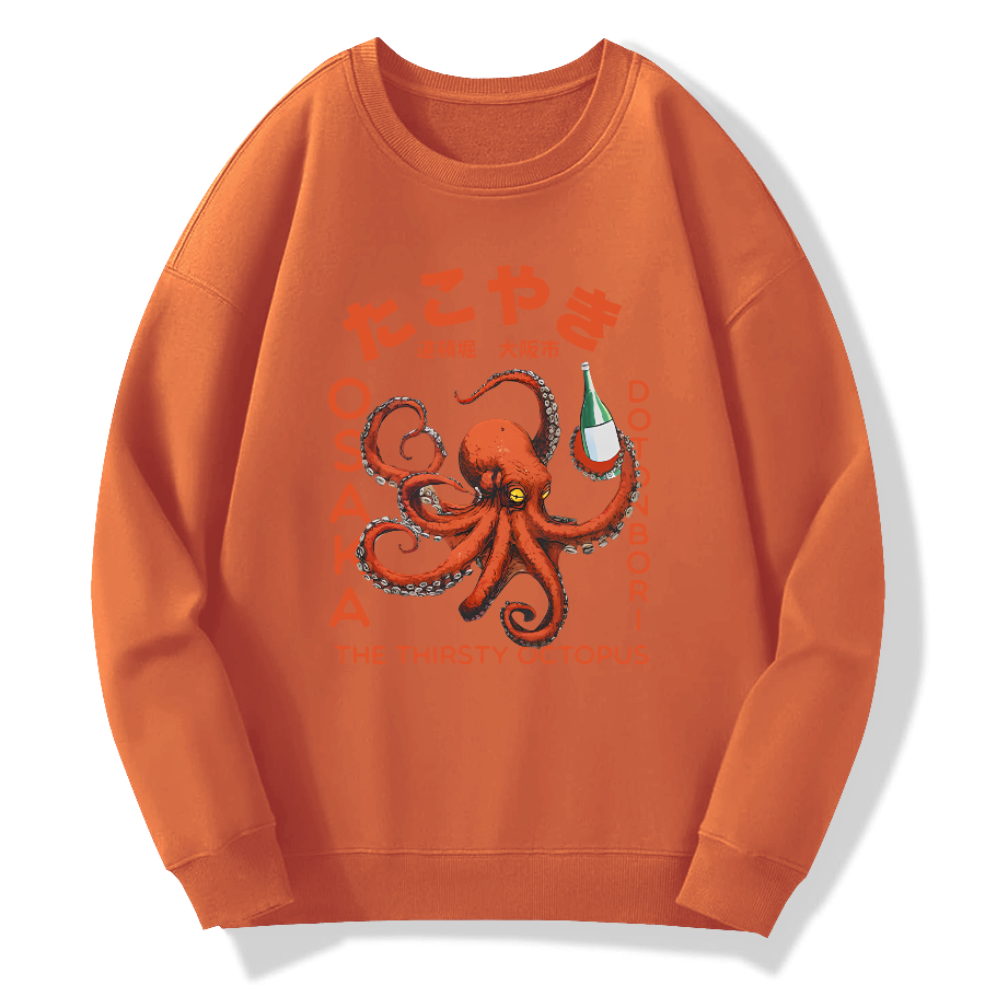 Osaka City Octopus Cuisine Cotton Pullover Sweatshirt
