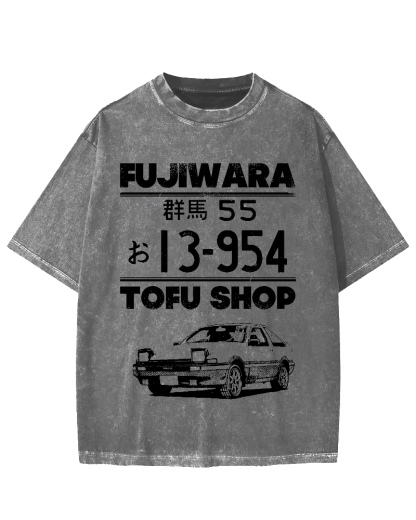 Fujiwara tofu shop Car Vintage Washed T-shirt
