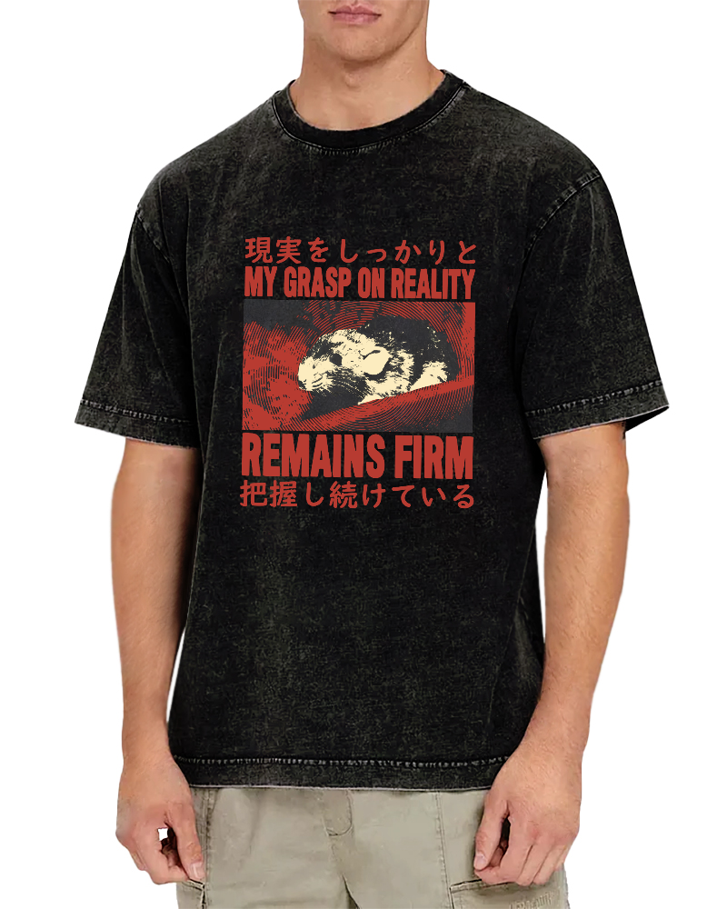 Retro Mouse Japanese Style Vintage Distressed T-shirt-Zazasy