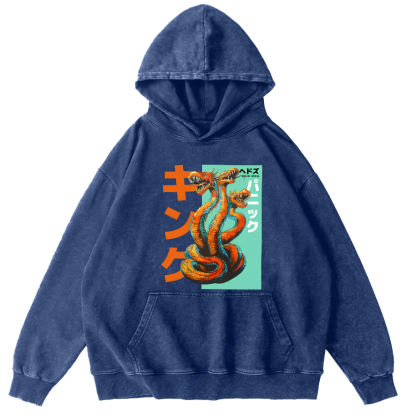 Queen Hydra Monster  Vintage Washed Hoodie-Zazasy