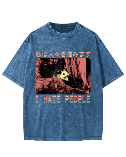 I Hate People Vintage Distressed T-shirt-Zazasy