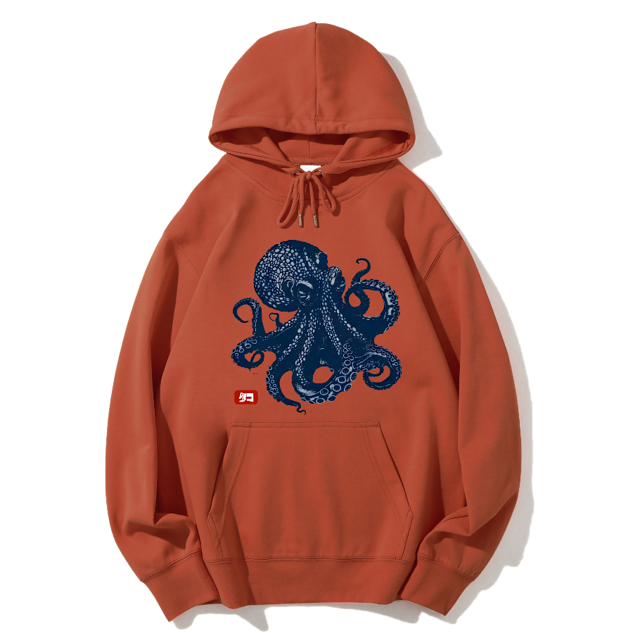 Japanese Octopus Cotton Hoodie