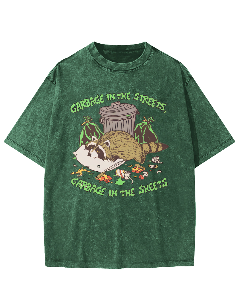 A raccoon That is Well Fed And Sleeping Vintage Distressed T-shirt-Zazasy