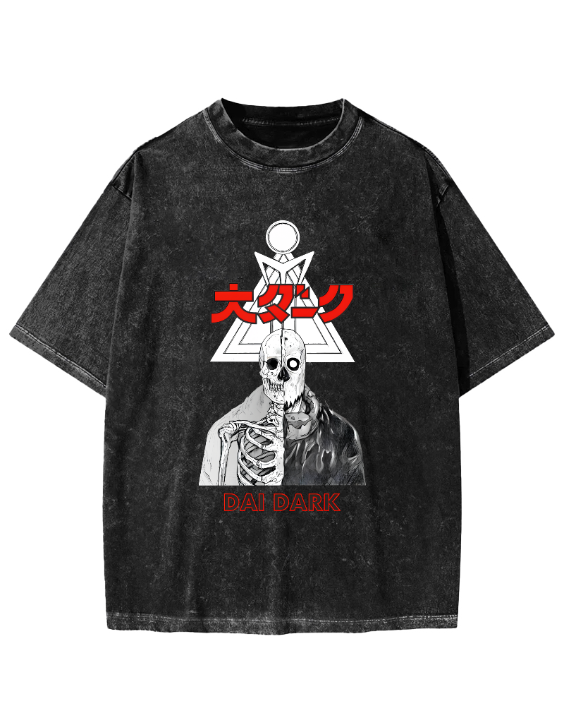 Japanese Style Monster Vintage Distressed T-shirt-Zazasy