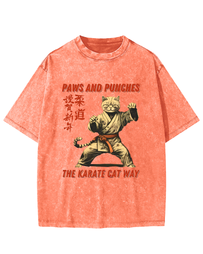 Japanese Judo Kung Fu Vintage Washed T-shirt-Zazasy