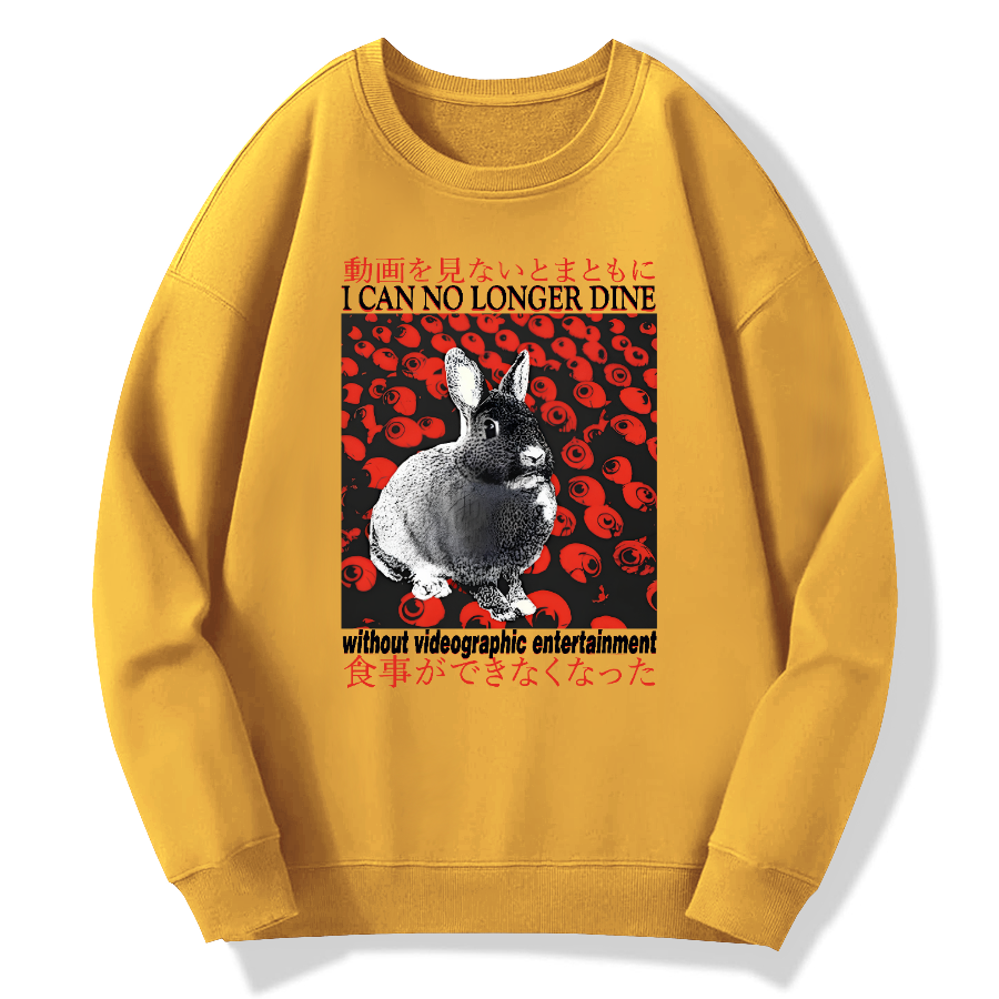 I can no longer dine rabbit Cotton Pullover Sweatshirt