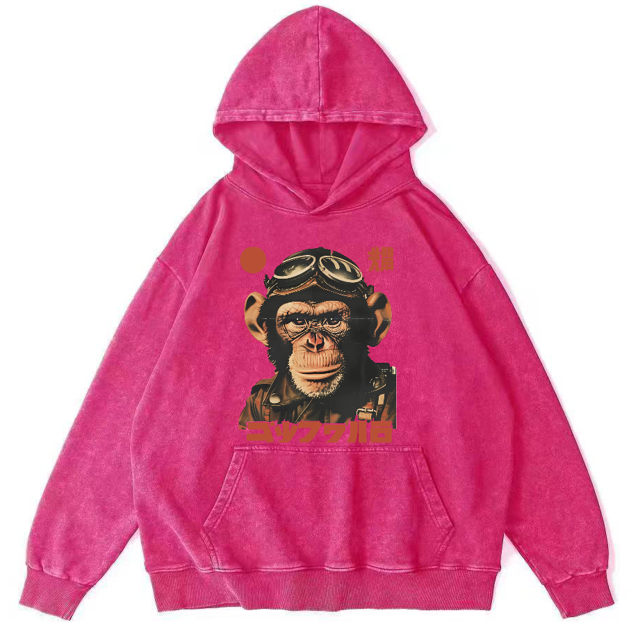Gorilla Japanese Vintage Distressed Hoodie-Zazasy