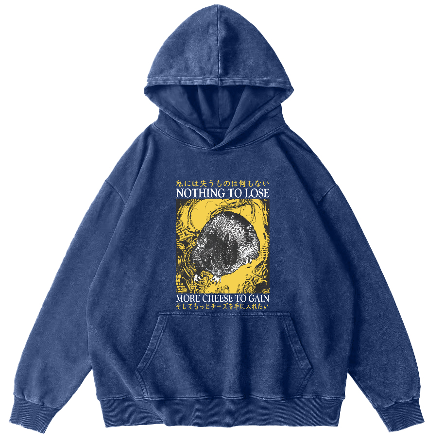 Mouse Pattern Japanese Sstyle Vintage Distressed Hoodie-Zazasy