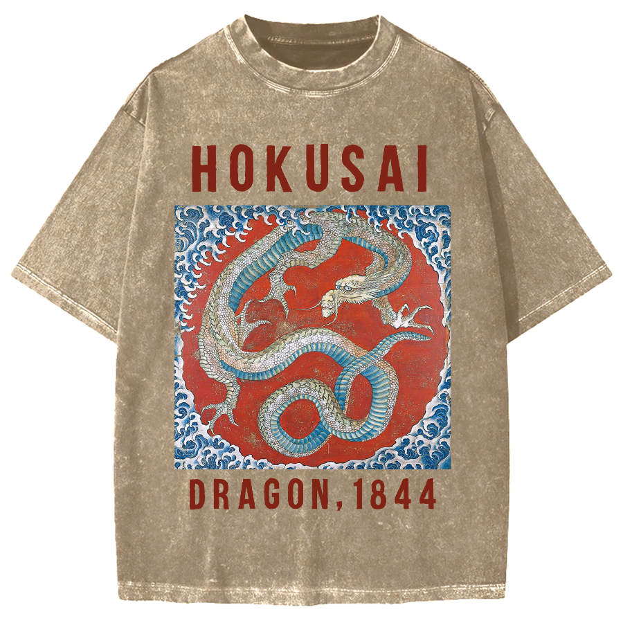 Hokusai Dragon Vintage Washed T-shirt