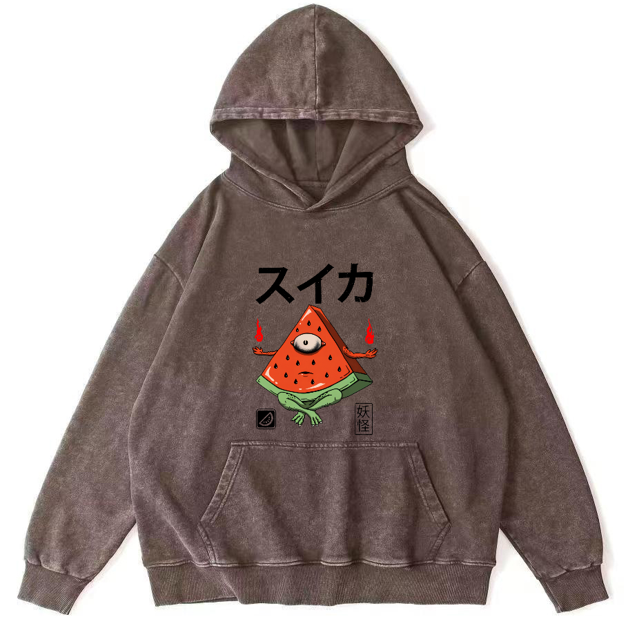 Watermelon Monster Japanese Vintage Distressed Hoodie-Zazasy