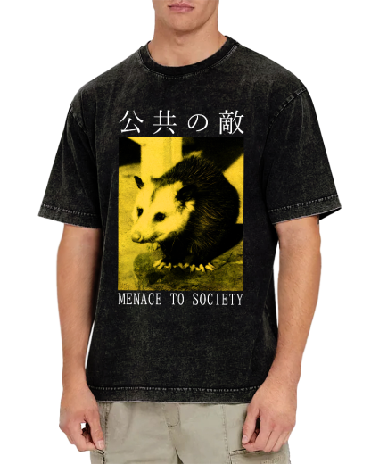 The Opossum in Public Areas Vintage Distressed T-shirt-Zazasy