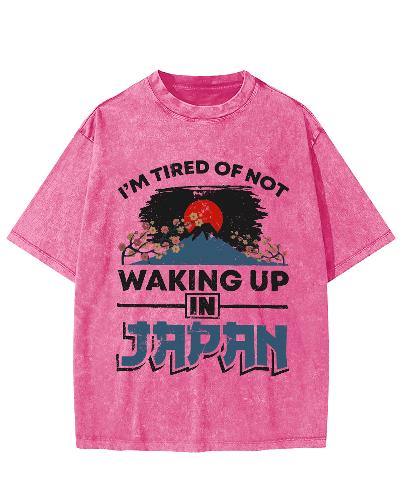 Mount Fuji in Japan Vintage Washed T-shirt-Zazasy