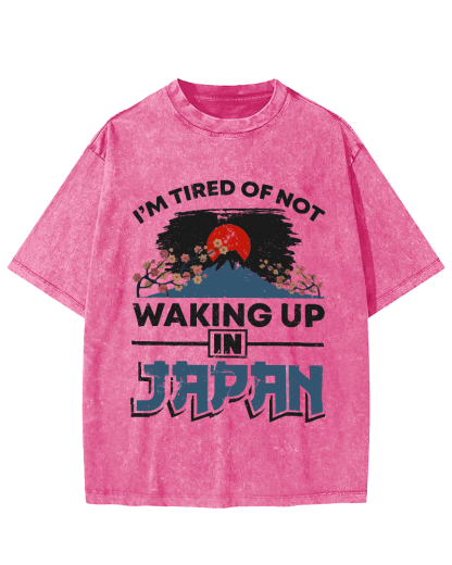 Mount Fuji in Japan Vintage Washed T-shirt-Zazasy