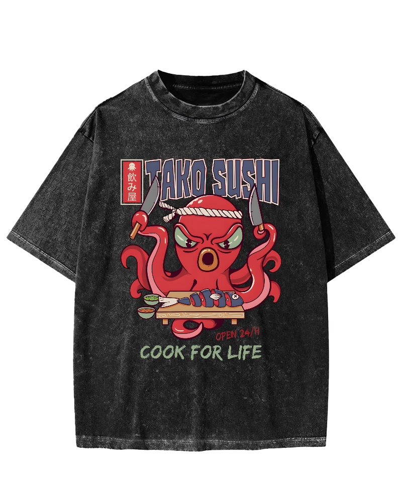 Tako Sushi Octopus Vintage Washed T-shirt