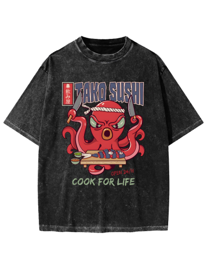 Tako Sushi Octopus Vintage Washed T-shirt