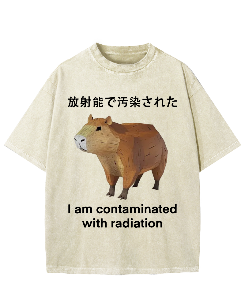 Capybara Contaminated By Radiation Vintage Washed T-shirt