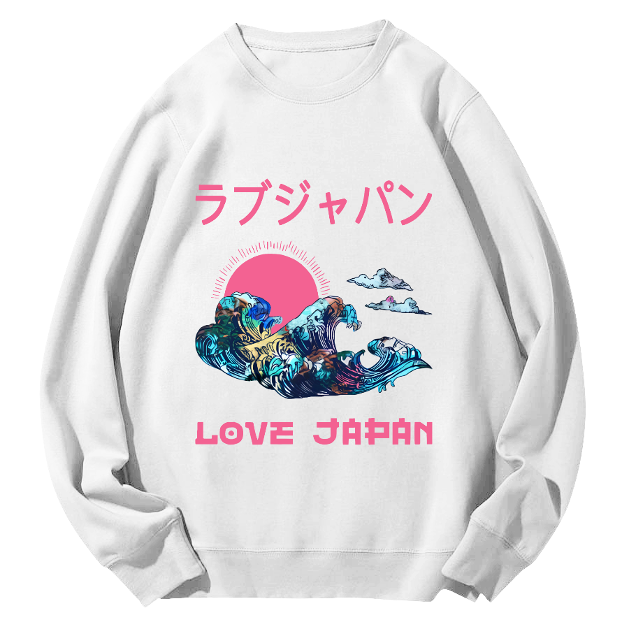 I like Japan Round Neck Sweatshirt-Zazasy