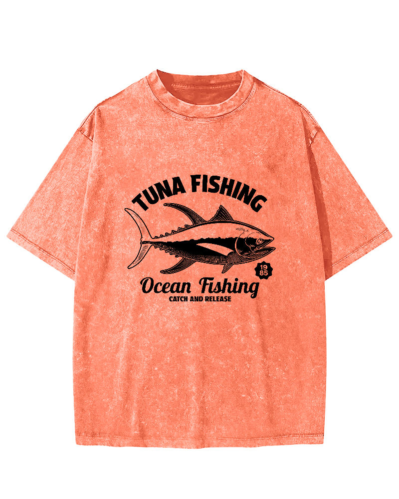 Tuna Japanese Washed T-shirt-Zazasy