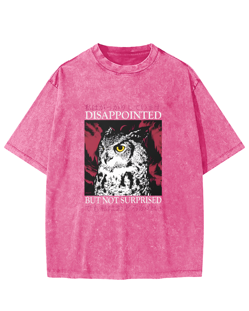 Japanese Owl Pattern Vintage Distressed T-shirt-Zazasy