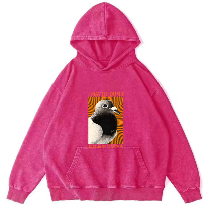 I May Be Dumb Pigeon Washed Hoodie-Zazasy