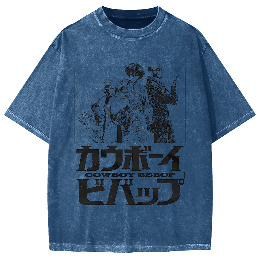 Cowboy Bebop Japanese Anime Vintage Washed T-shirt