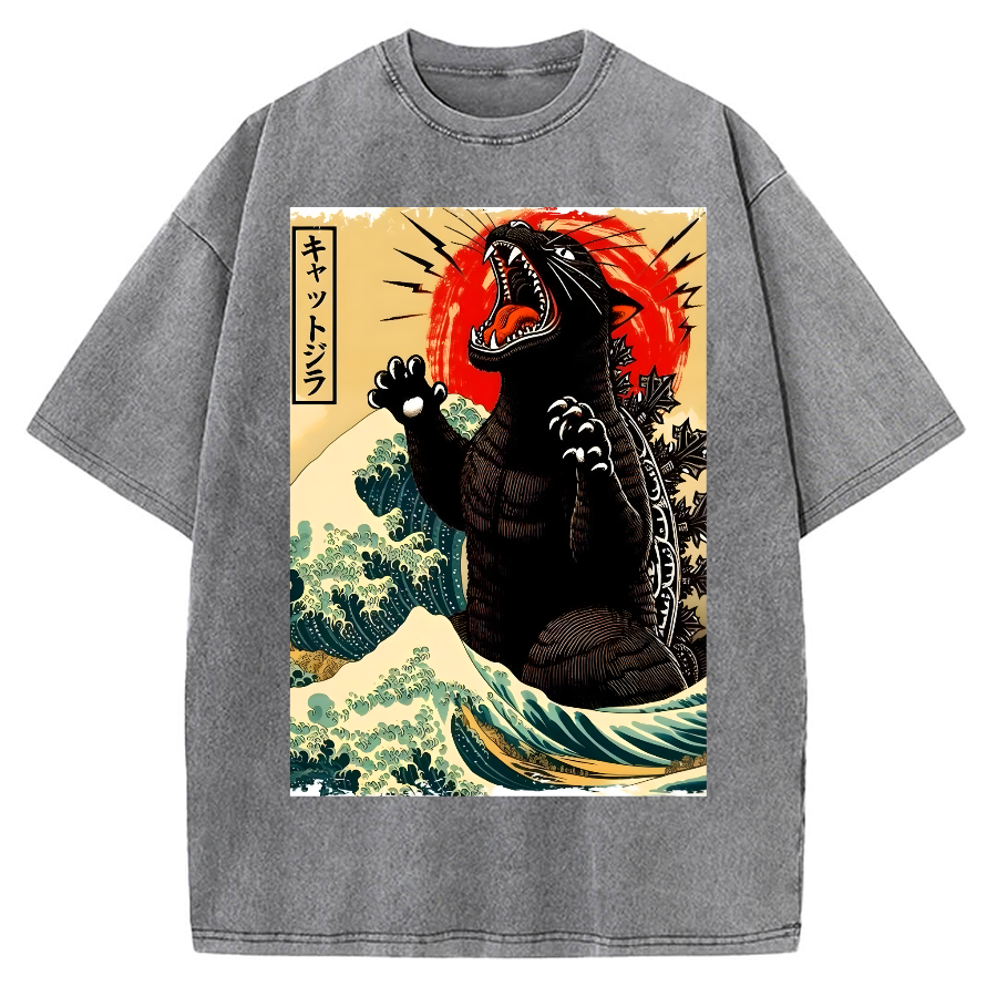 Monster Ukiyoe Vintage Washed T-shirt