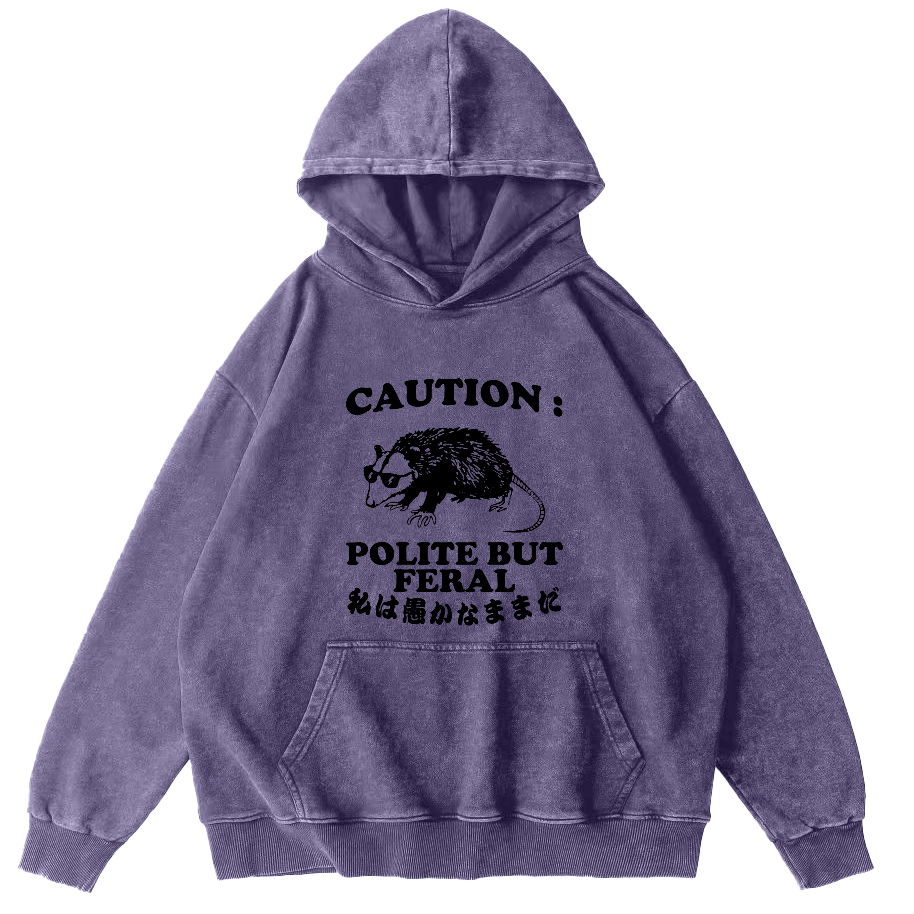 Mouse Pattern Japanese Style Vintage Distressed Hoodie-Zazasy