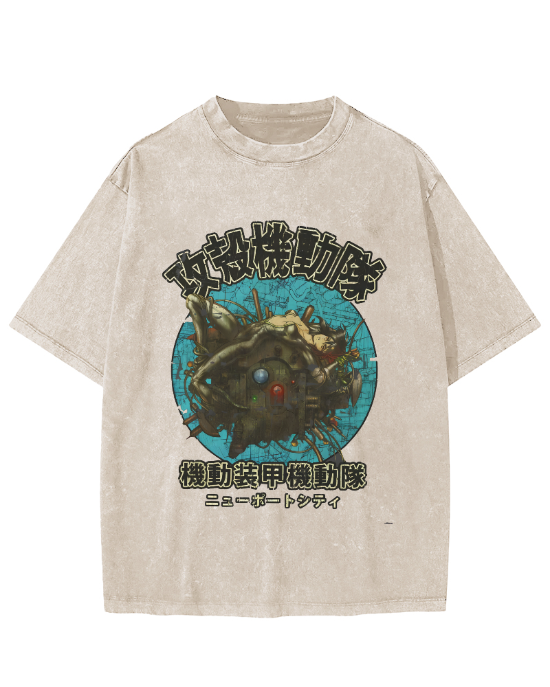 Japanese Armored Mechanical Team Vintage Distressed T-shirt-Zazasy