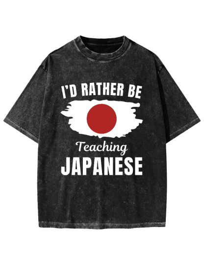 Id Rather Be Japanese  Vintage Washed T-shirt-Zazasy