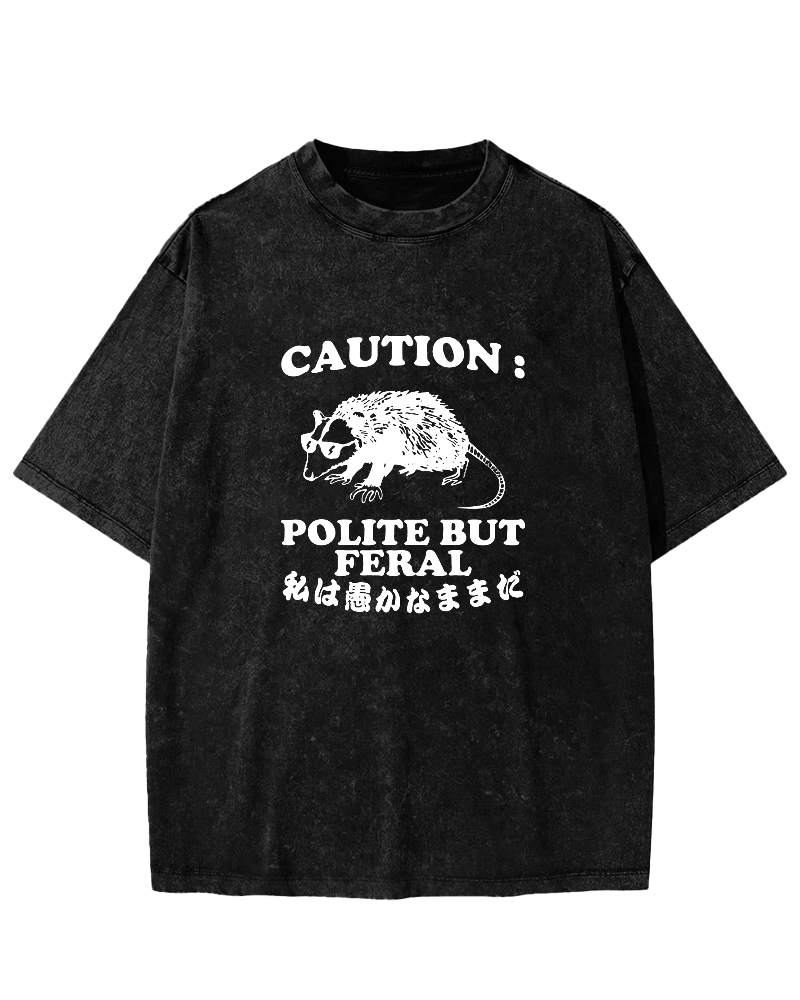 Mouse Pattern Vintage Distressed T-shirt-Zazasy