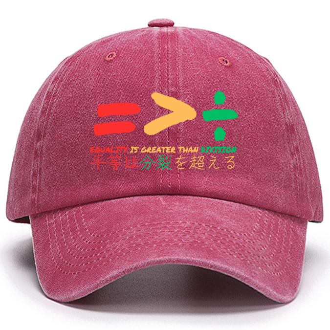 Equality Is Greater Than Division Cotton Hat