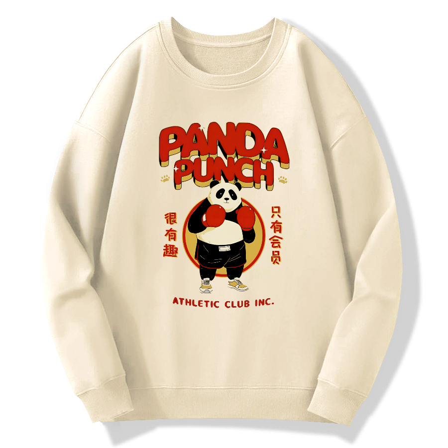 Panda Boxing Sports Club Cotton Pullover Sweatshirt