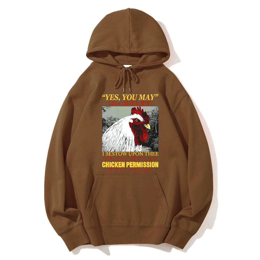 Chicken Permission Cotton Hoodie