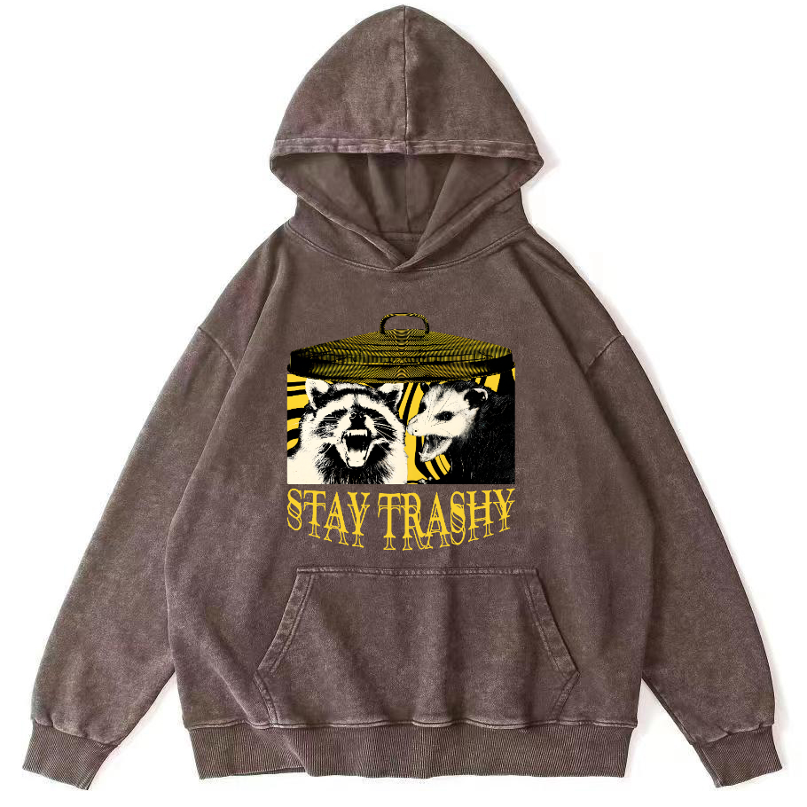 Raccoons and Mice Vintage Distressed Hoodie-Zazasy