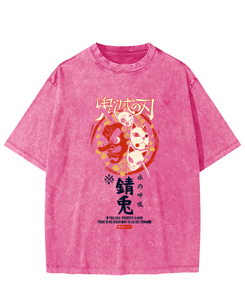 Rabbit Essence Japanese Style Vintage Washed T-shirt-Zazasy
