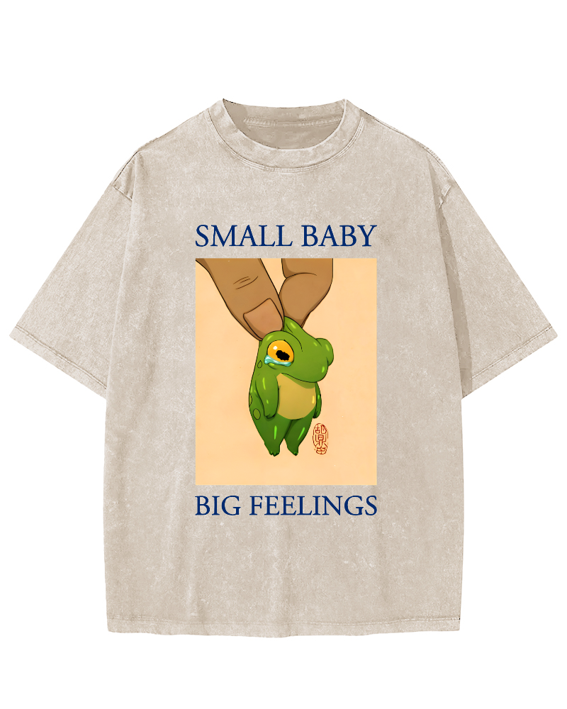SAMLL BABY BIG FEELINGS  Vintage Washed T-shirt