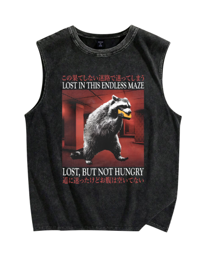 Panda Who Loves To Eat Bread Vintage Distressed Washed Tank-Zazasy