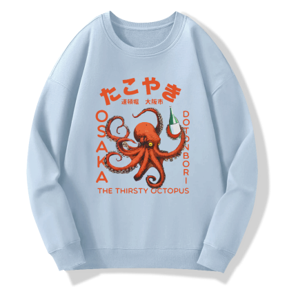 Osaka City Octopus Cuisine Cotton Pullover Sweatshirt