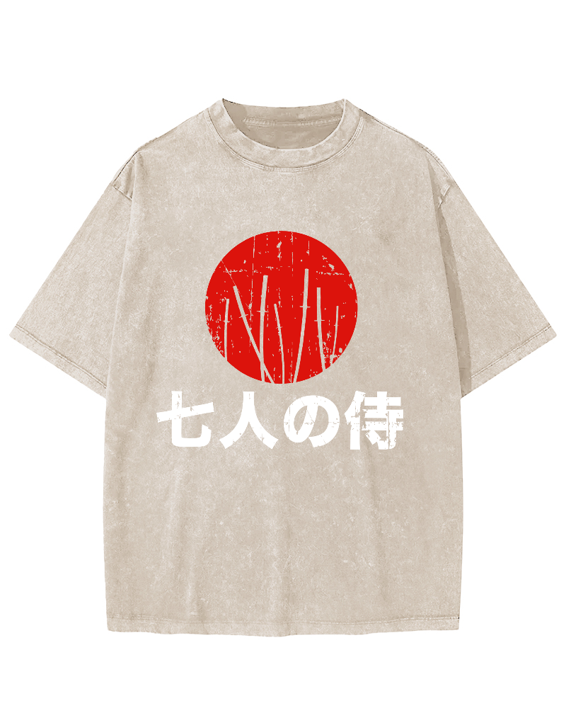 Seven Japanese Guards Vintage Distressed T-shirt-Zazasy