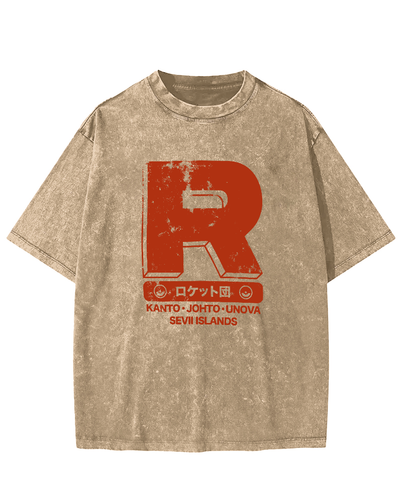 Rocket Team Japanese Vintage Washed T-shirt